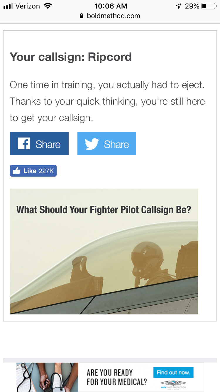 What should your fighter pilot call sign be? - Current Events - FreedomSledder.com