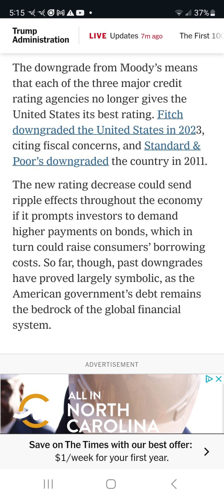 US Completely Loses Perfect Credit Rating for First Time in Over a Century