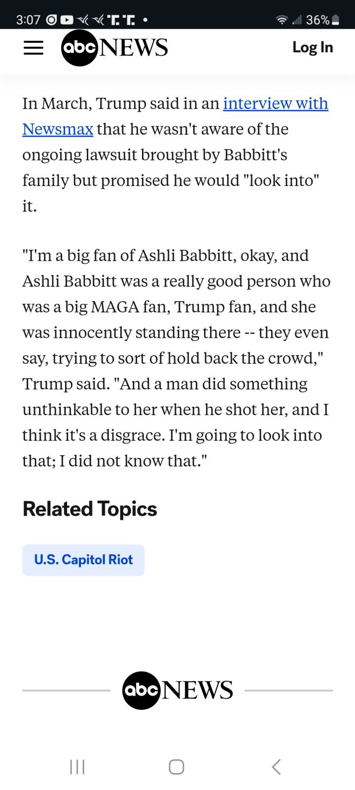 Ashli Babitts family to receive 5 million