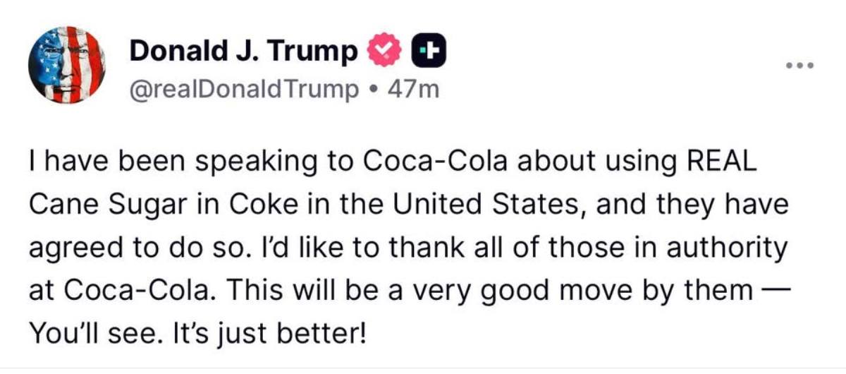 Coke To Start Using Cane Sugar